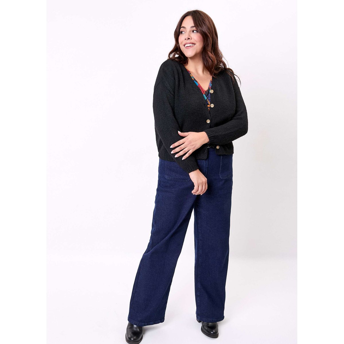 Gilet court femme uni APPACHE noir, LA FIANCÉE