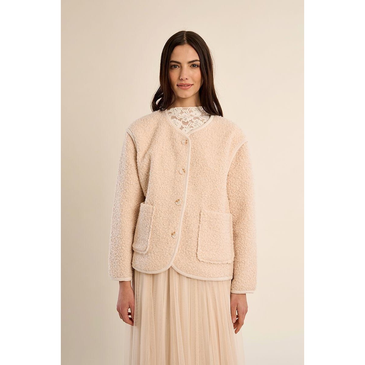 Veste en sherpa ecru, MOLLY BRACKEN
