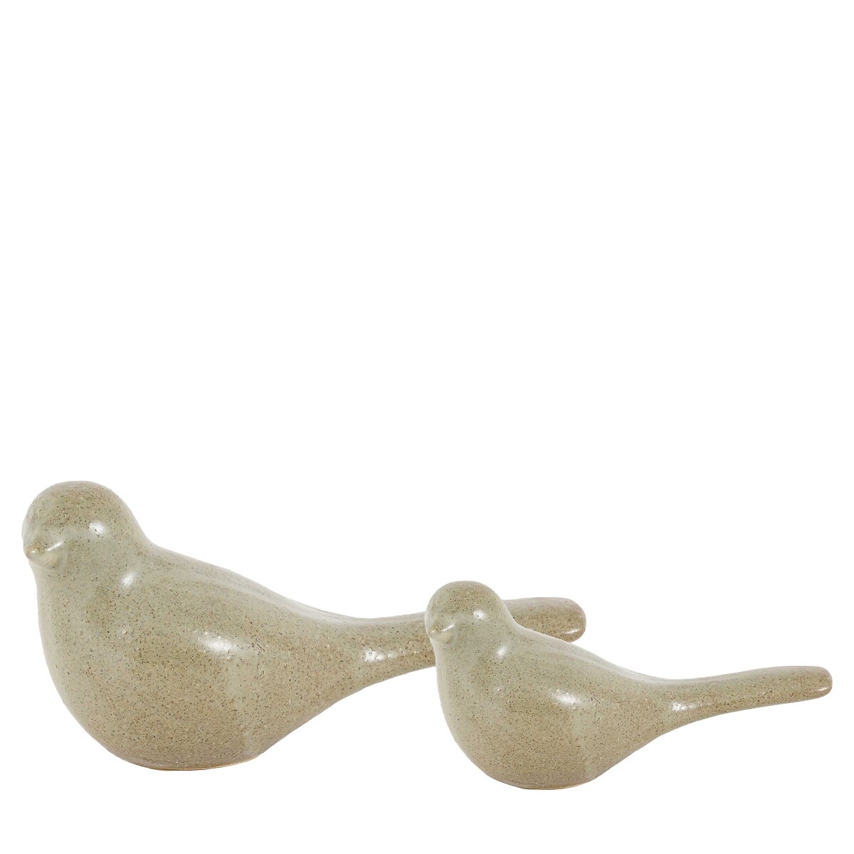 Set of 2 Rustic Bird Sculptures in Fennel Green green, ÉDITÉ
