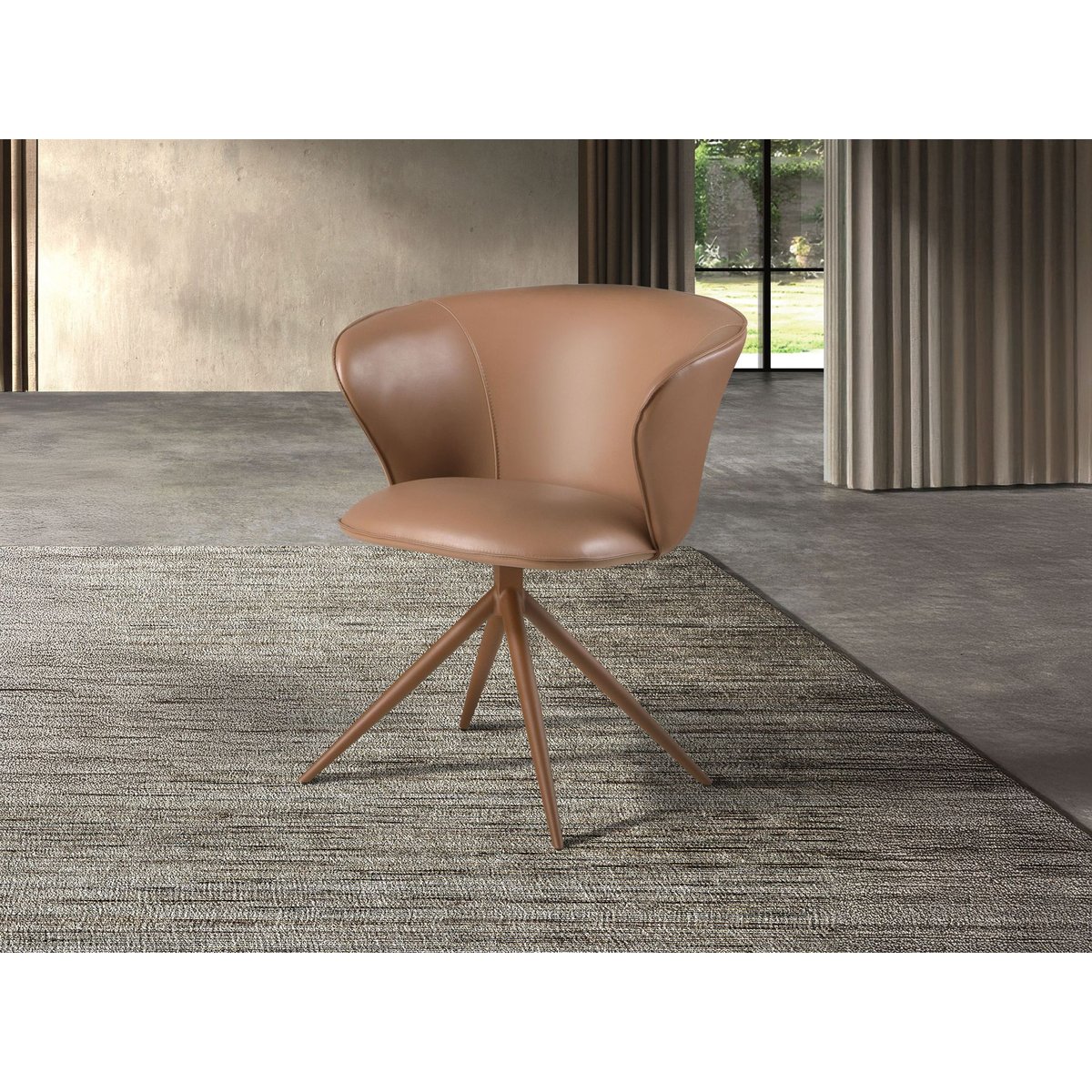 Chaise pivotante en similicuir camel | marron, ANGEL CERDA