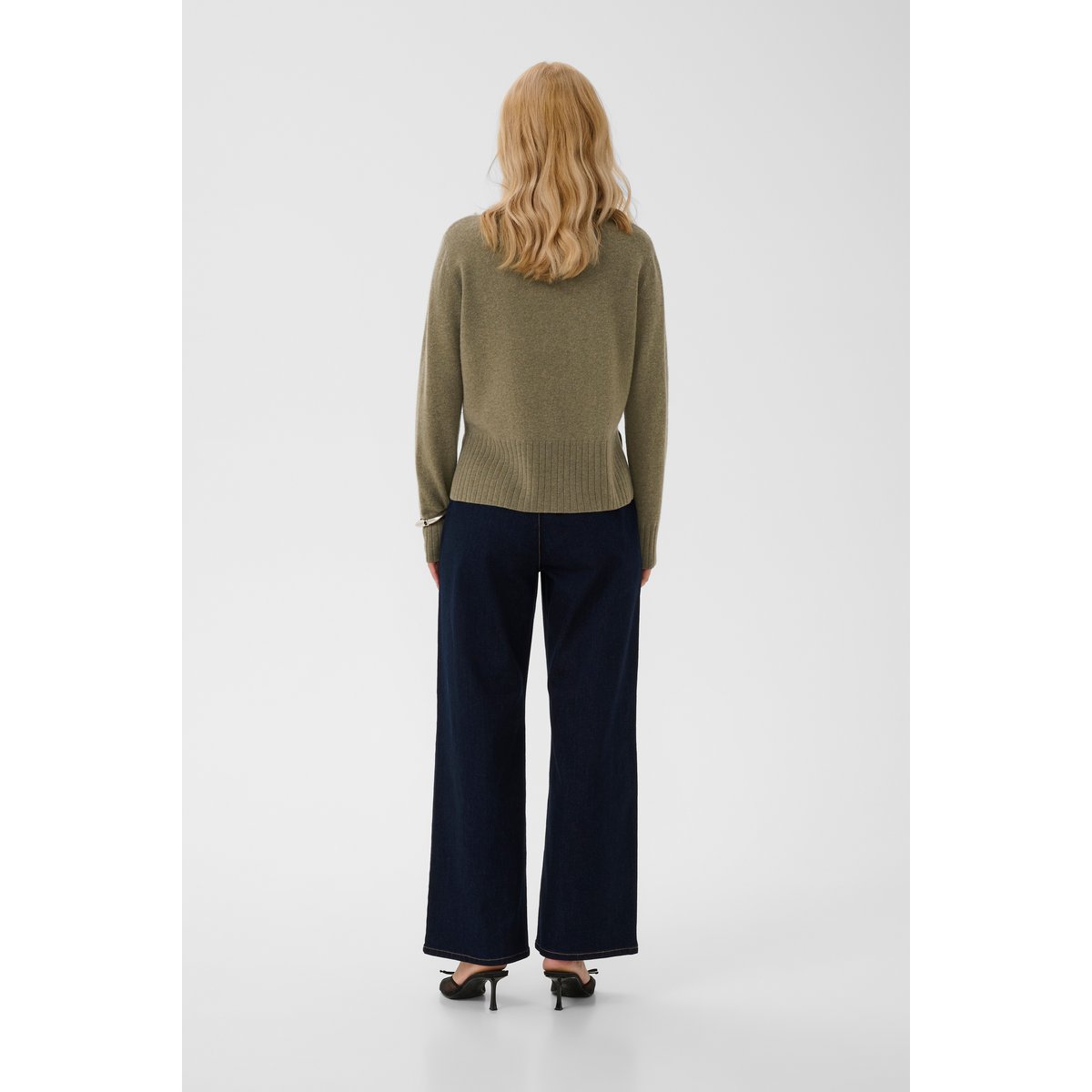 Pullover tricoté vert green melange, CULTURE
