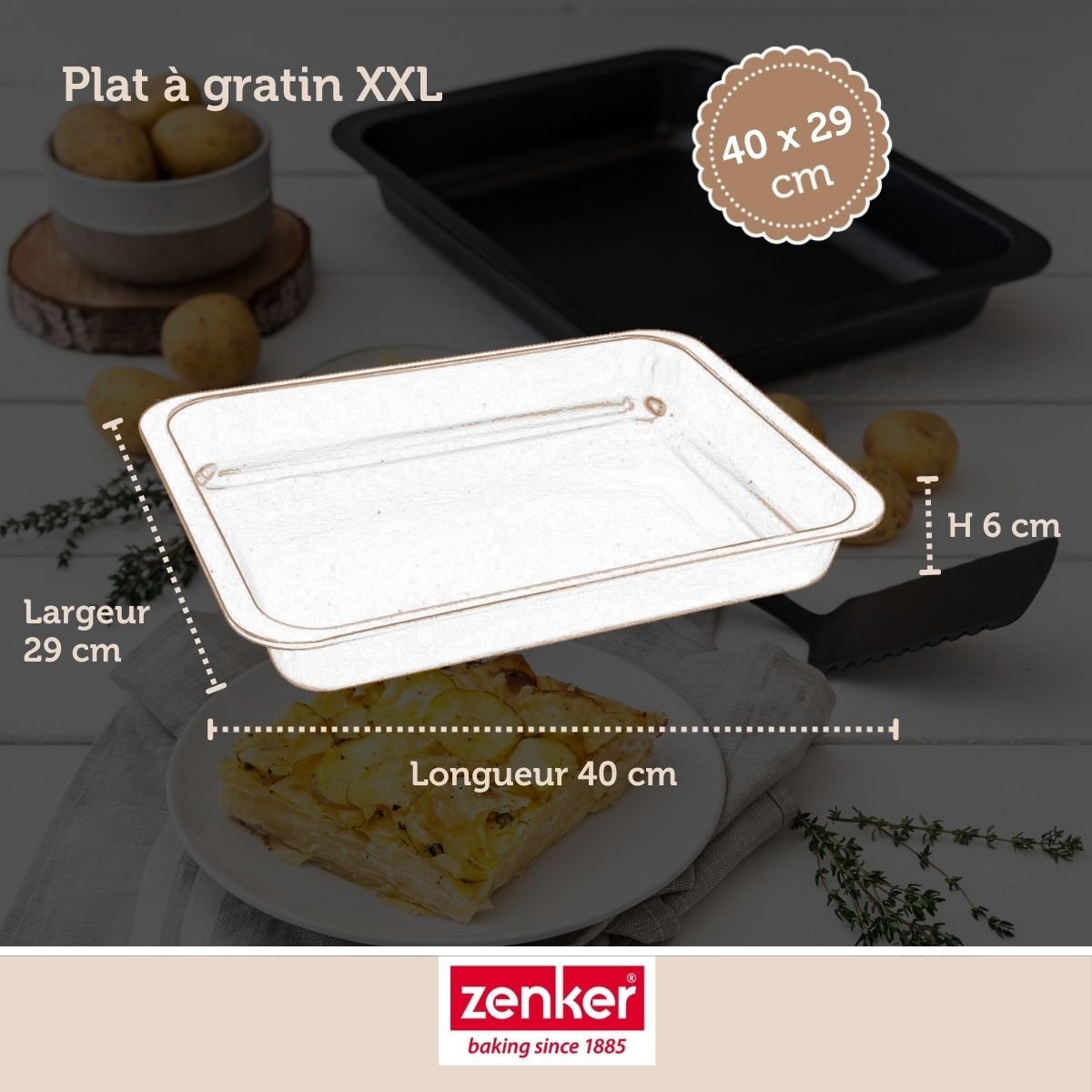 Ensemble de 2 Plats à four XXL 40 x 29 x 6 cm SPECIAL COOKING noir, ZENKER