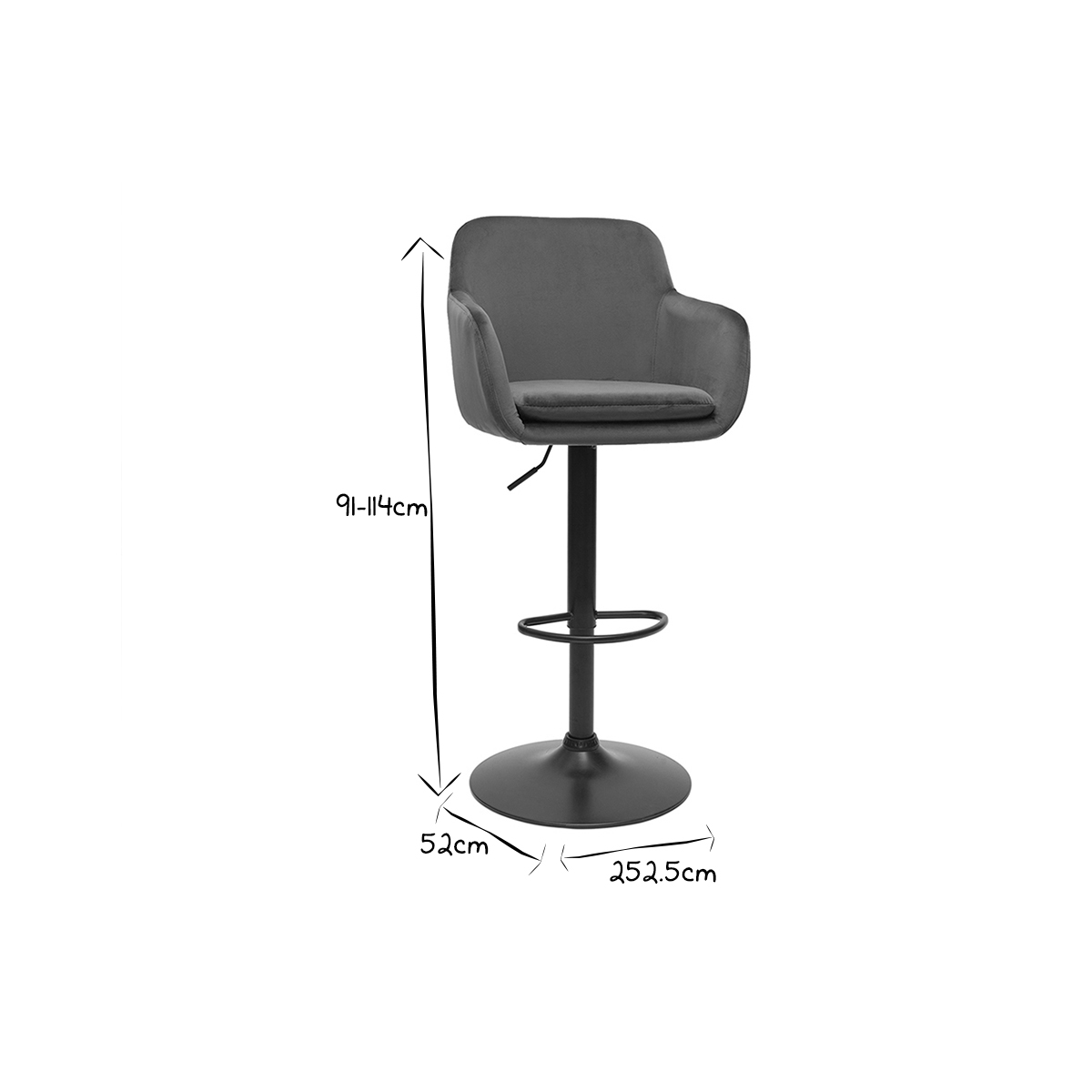 Tabourets de bar design réglables (lot de 2) AMIKA bleu pétrole, MILIBOO