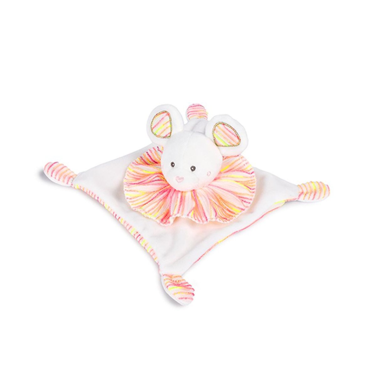 Doudou plat Les Chouchoux 20 cm Souris couleur unique, DOUDOU ET COMPAGNIE