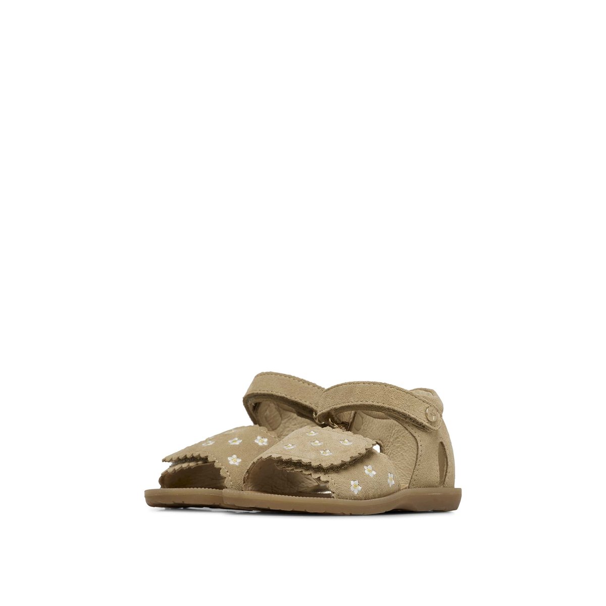 Sandales en suède avec imprimé marguerites MAYA EMBR beige, NATURINO