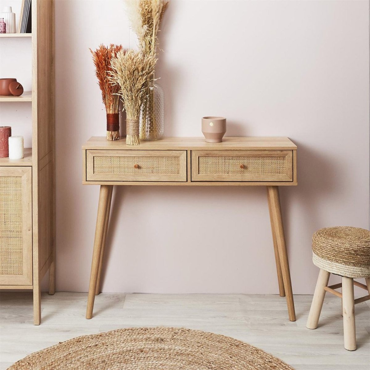 Console 2 tiroirs Bali beige, DECORATIE