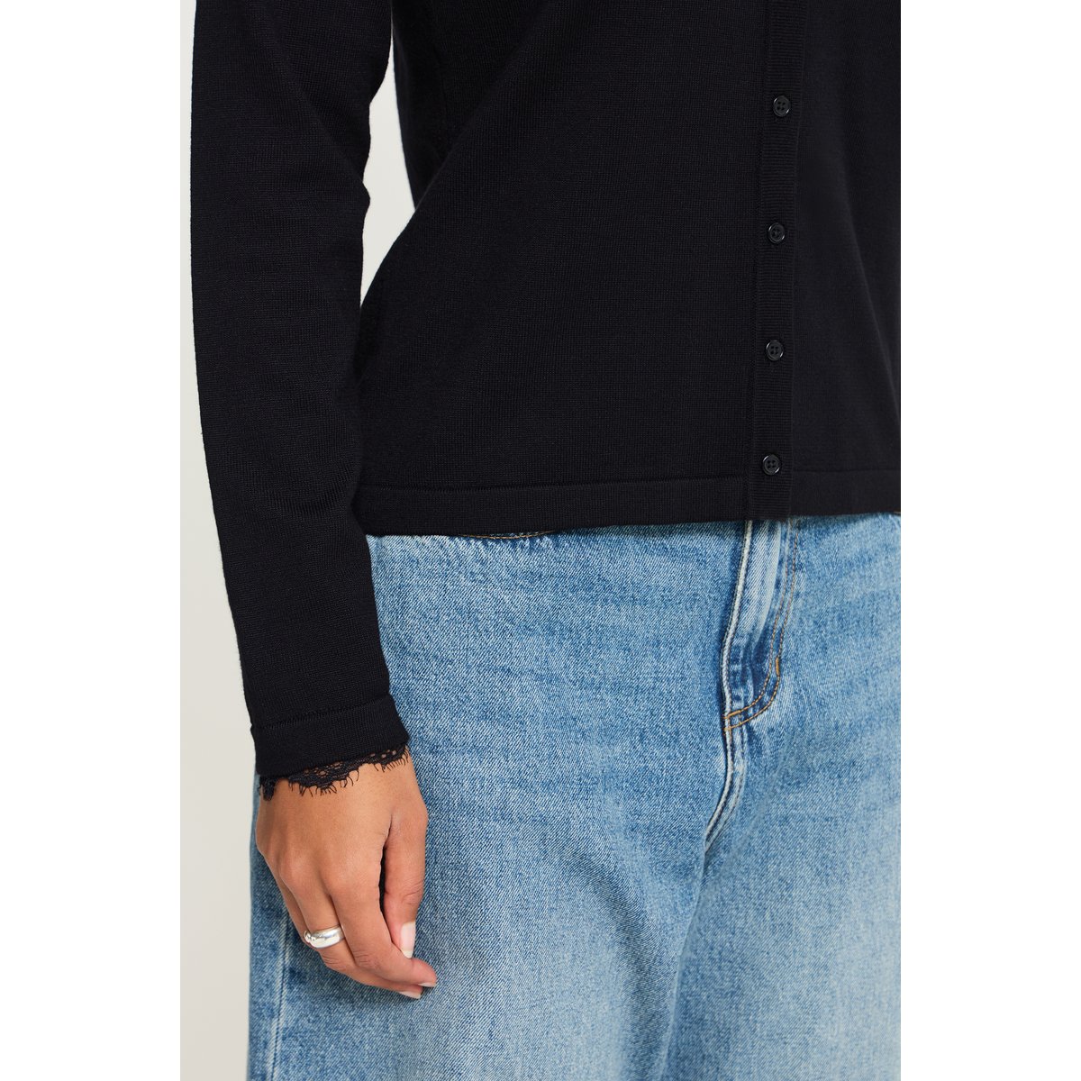 Cardigan manches longues noir, ICHI