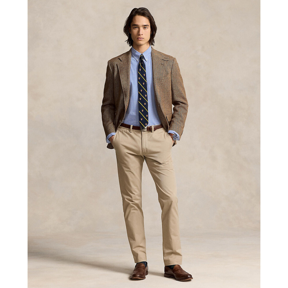 Fitted Shirt in Stretch Poplin blue/white, POLO RALPH LAUREN