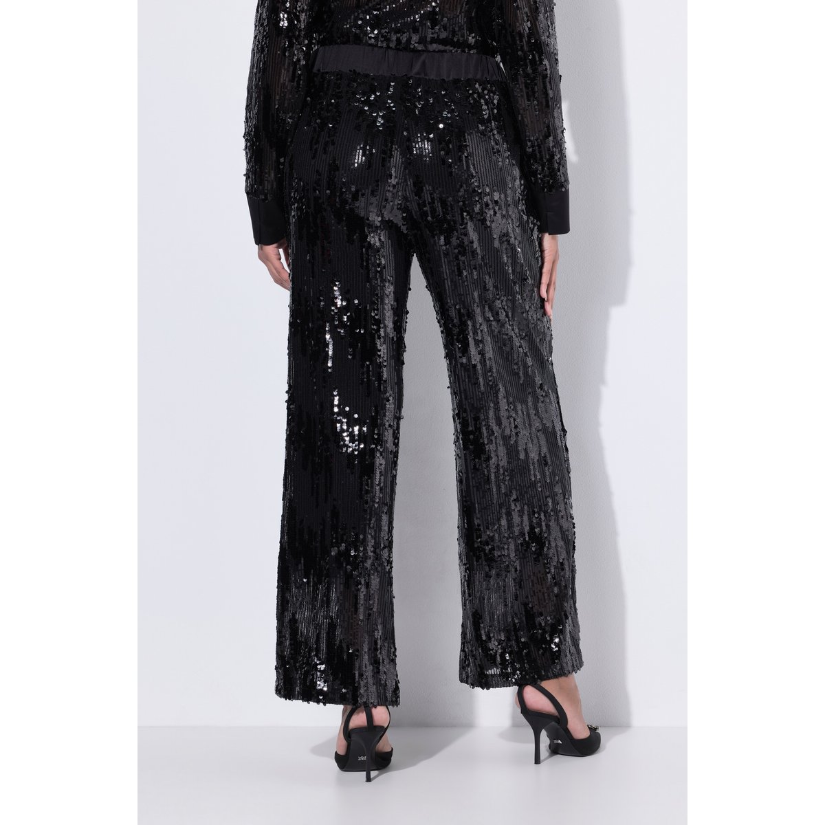 Pantalon large à sequins noir, ULLA POPKEN
