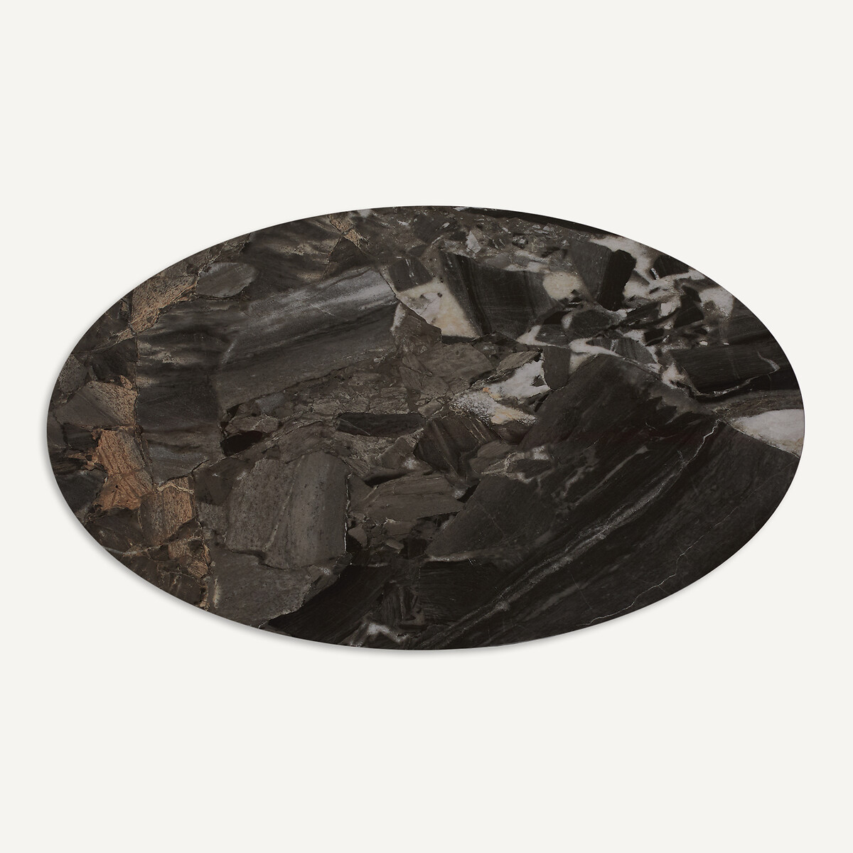 Plateau de table ellipse en céramique, longueur 170 cm, ELIPSO céramique marbre anthracite, AM.PM