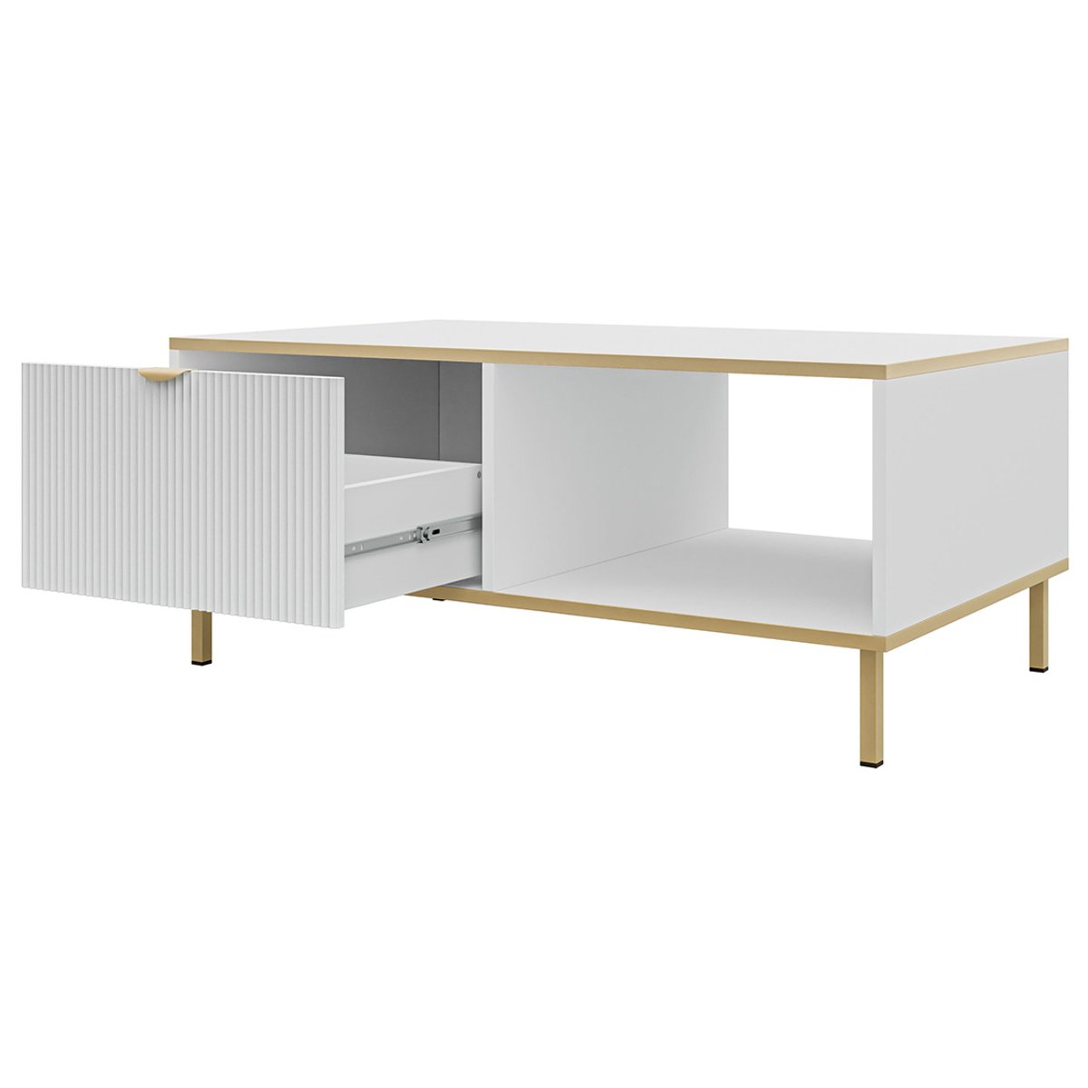 Table basse - HOPE blanc / doré, BEST MOBILIER