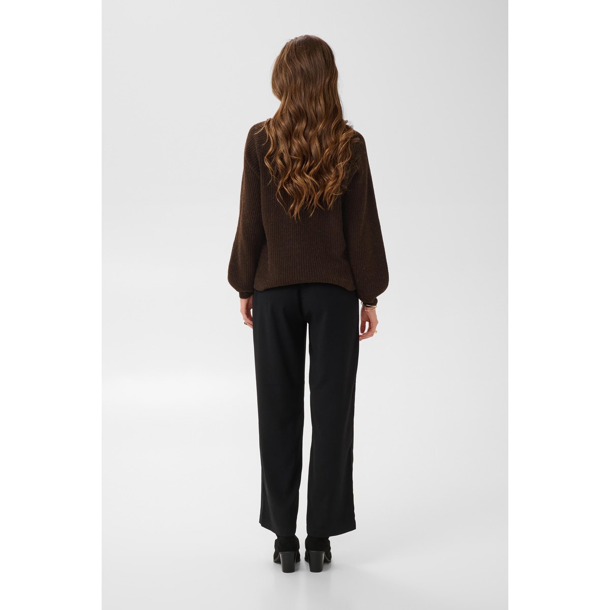 Pullover tricoté marron java, CREAM