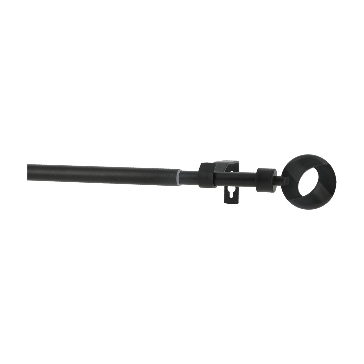 Kit tringle extensible  embout rond ajouré D16/13 mm noir mat, MOBOIS
