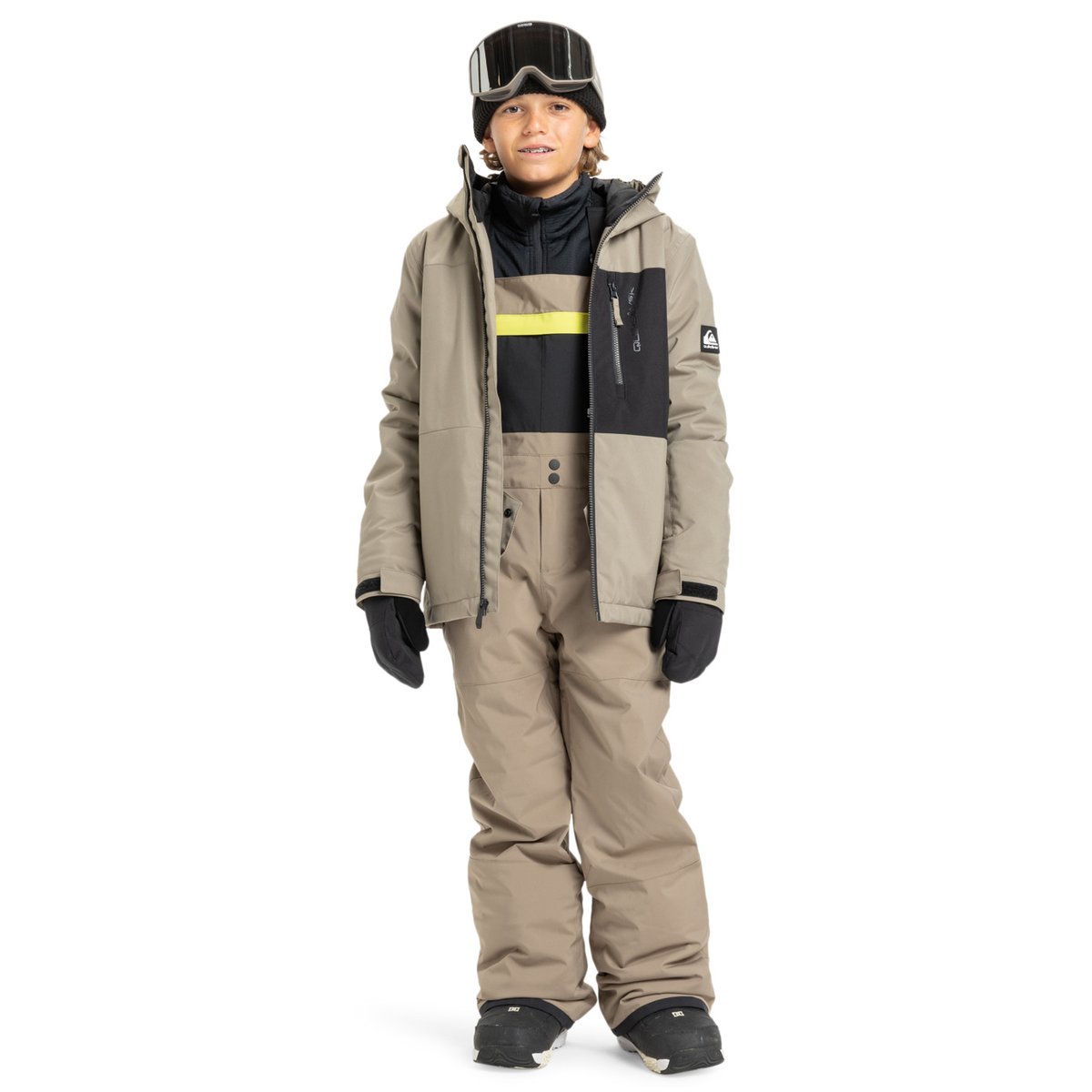 Salopette de snow technique MASH UP beige fallen rock, QUIKSILVER