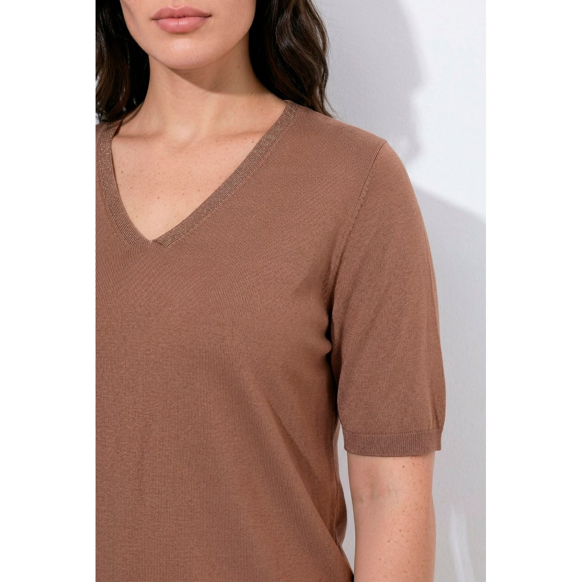 Pull manches courtes marron, ULLA POPKEN