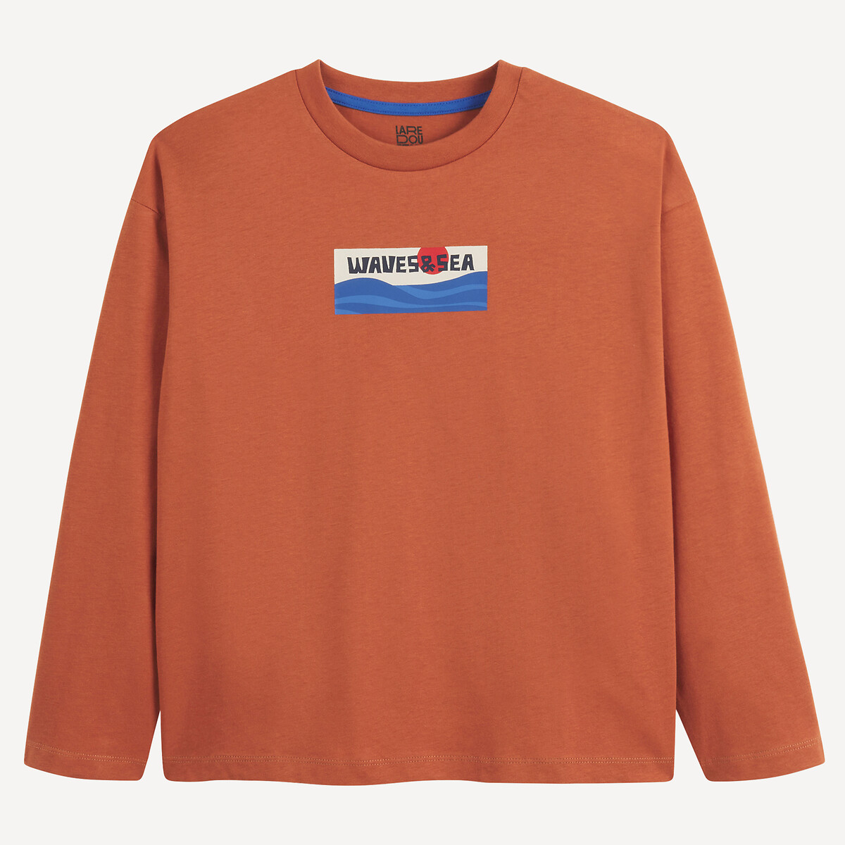 T-shirt manches longues oversize imprimé orange, LA REDOUTE COLLECTIONS