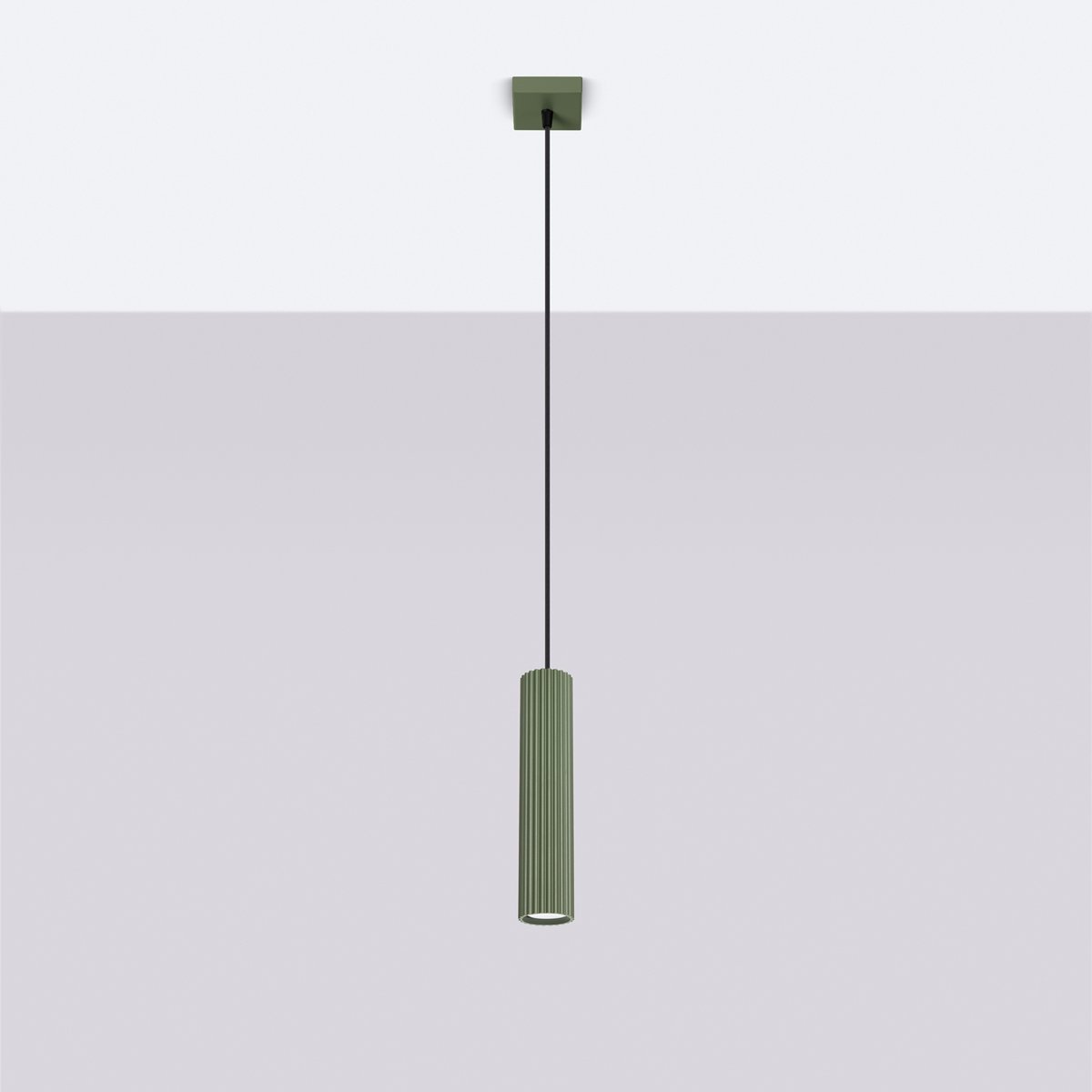 Suspension Aluminium Vert Olive GU10 1 Karbon vert, EDEN