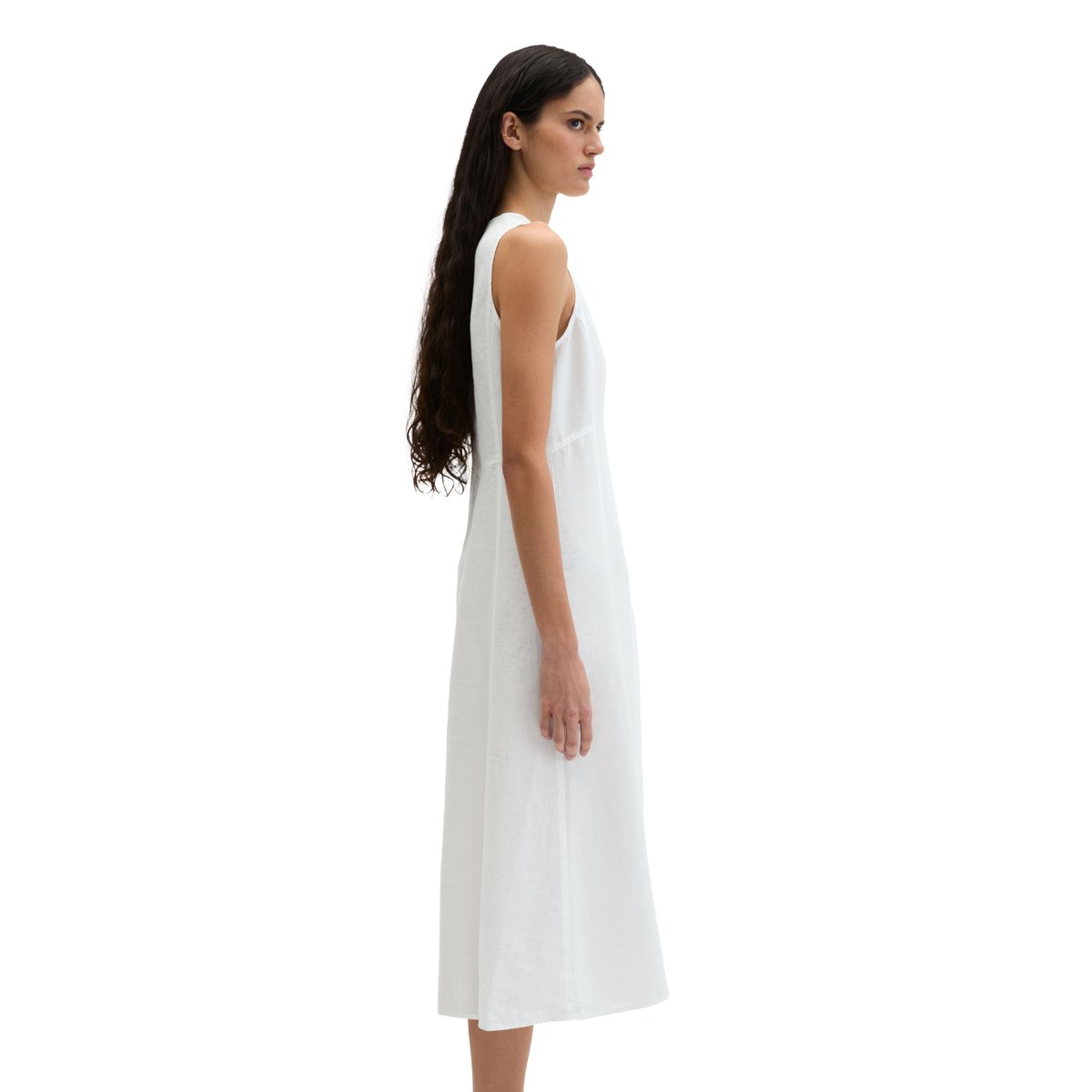 Robe en lin shaped avec fermeture éclair sans couture blanc, MARC O'POLO