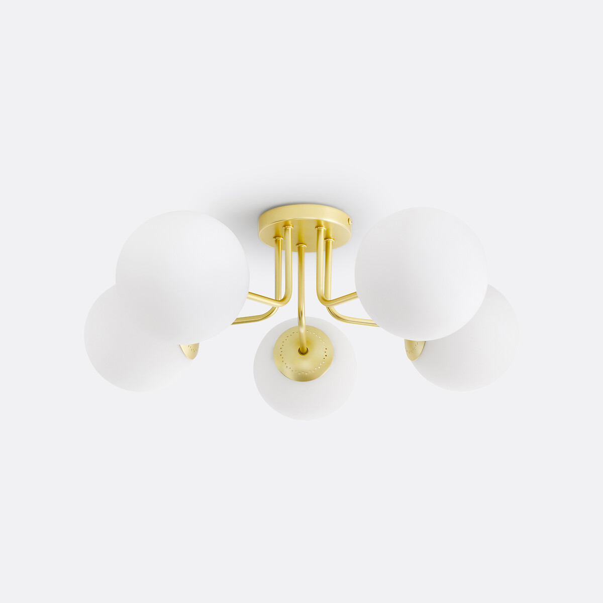Moricio Brass and Opaline Glass Ceiling Light white, LA REDOUTE INTERIEURS
