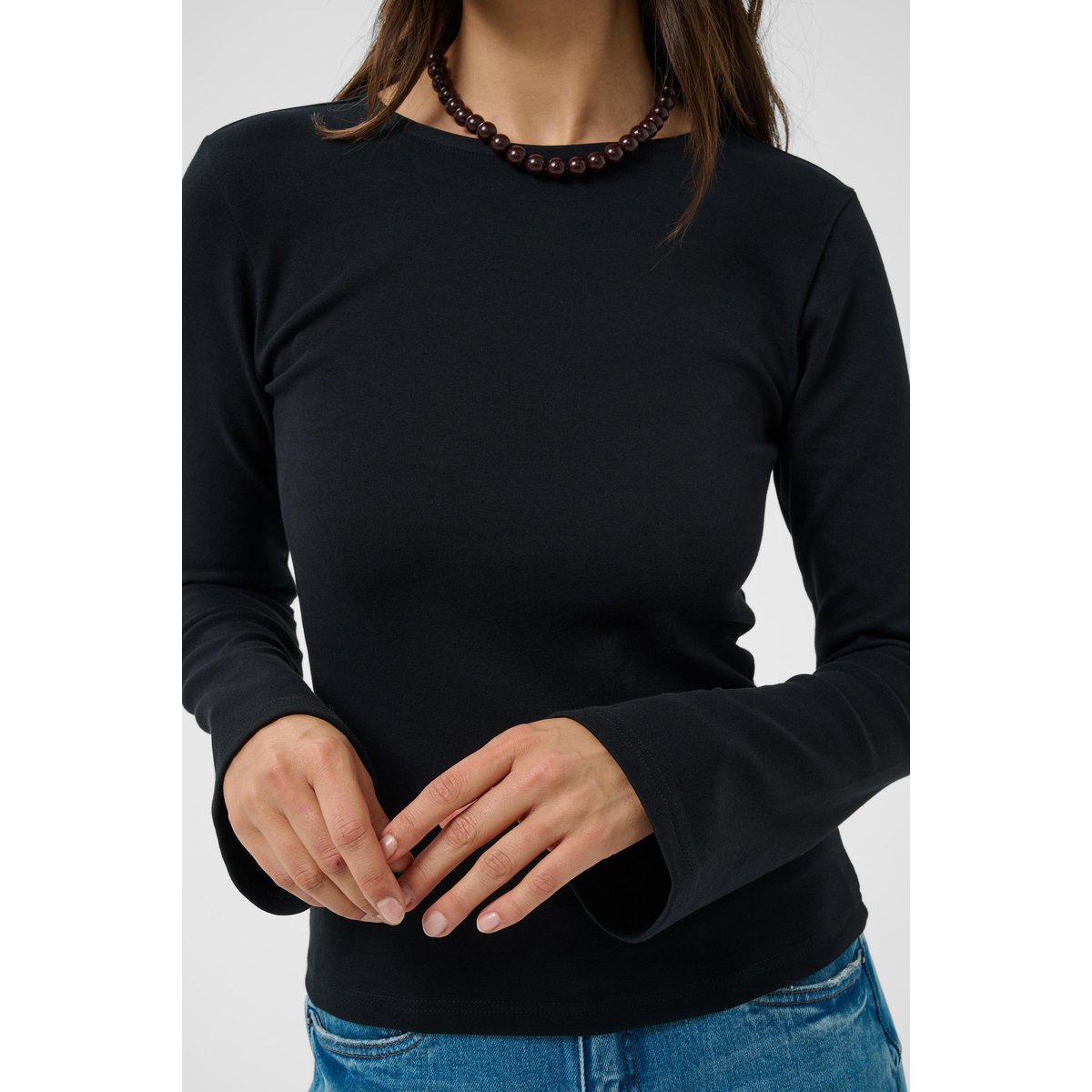 T-shirt à manches longues noir black, KAFFE
