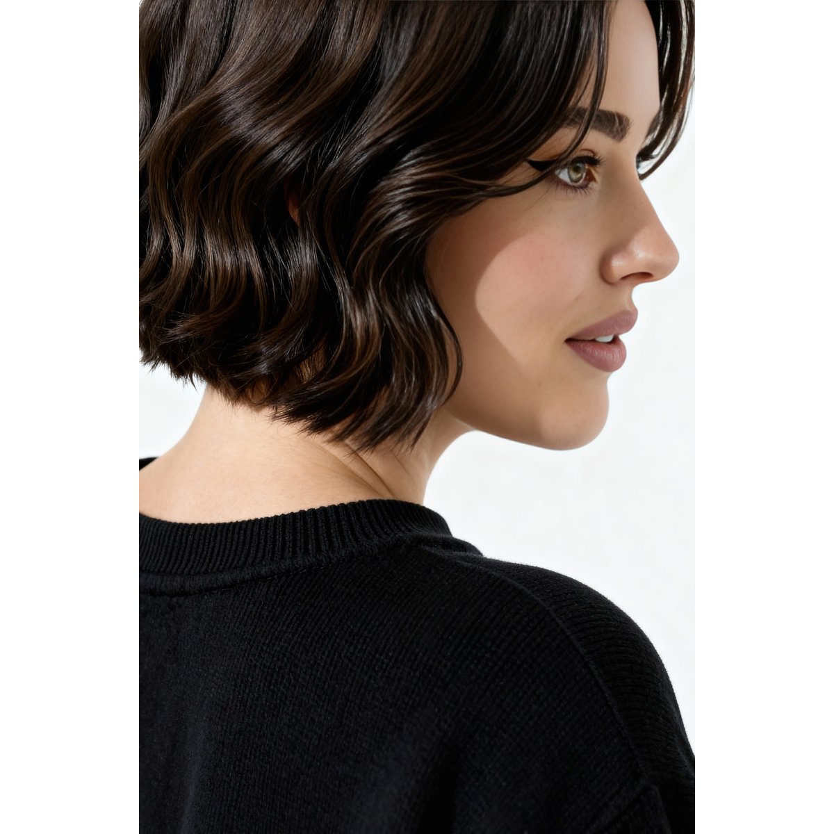 Sweat-shirt court, coupe Boxy Fit noir, ULLA POPKEN