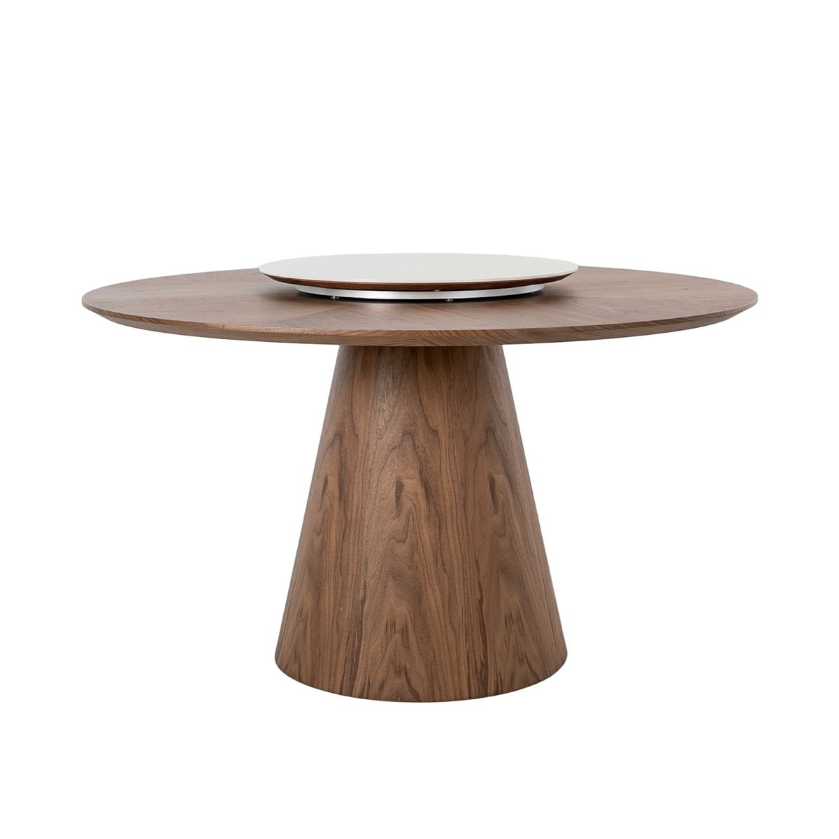 Table à manger ronde rotative noyer blanc | noyer, ANGEL CERDA