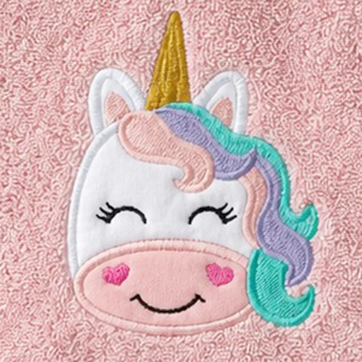 Cape de bain pur coton PETITE LICORNE rose, GARNIER THIEBAUT