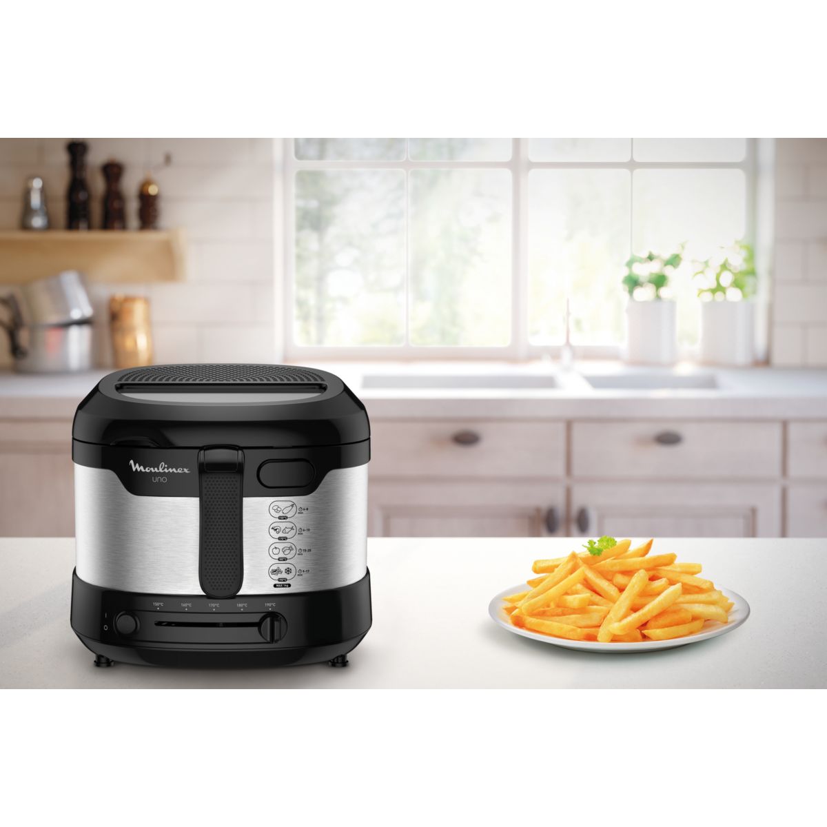 Friteuse UNO AF215D10 noir, MOULINEX