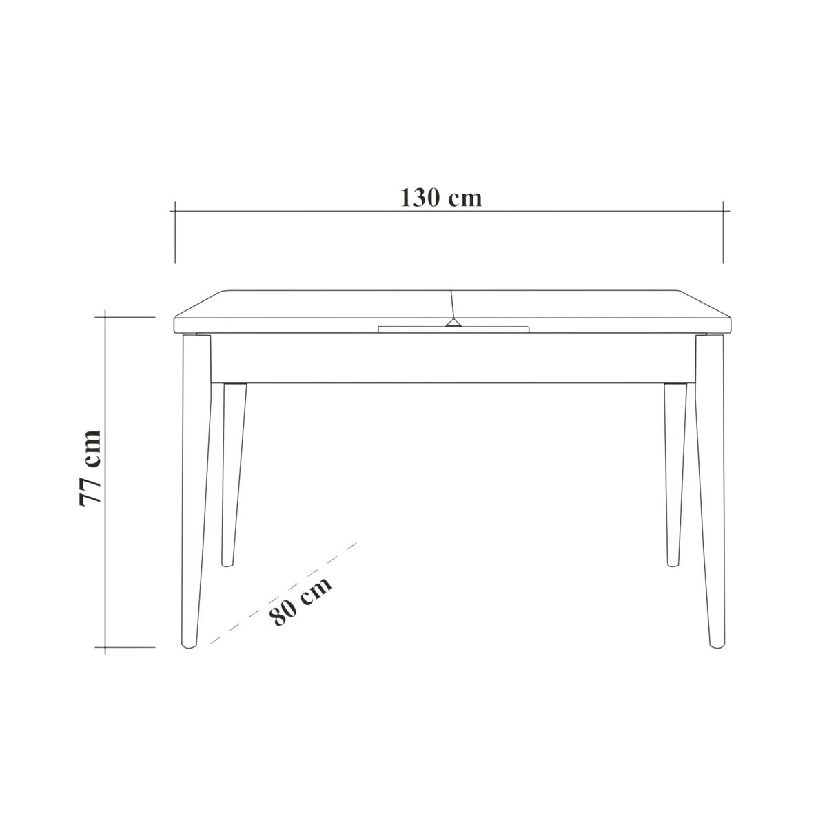 Table extensible 4/6 places - avec rangement ORINA bois foncé, PIER IMPORT