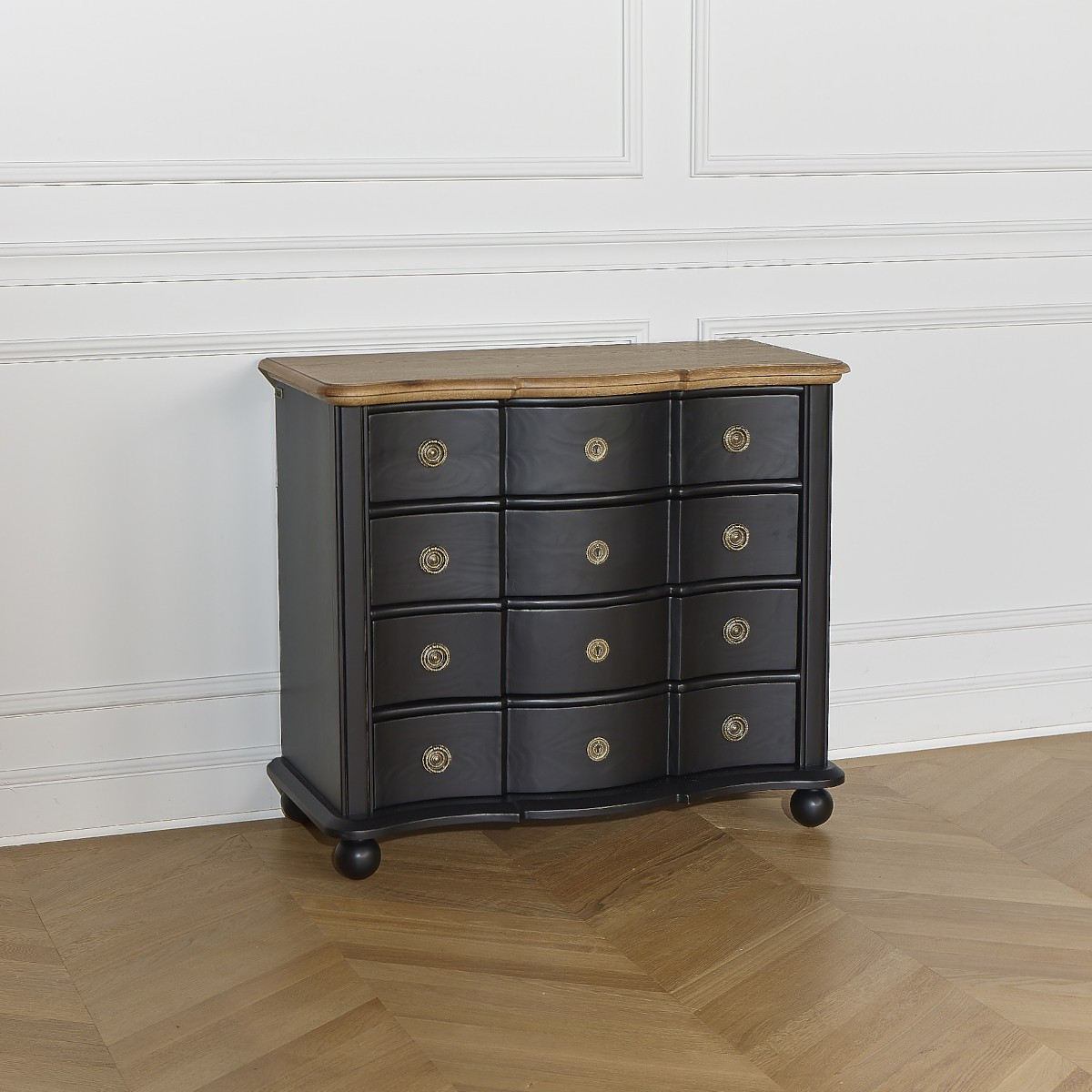 Commode 4 tiroirs DIANA noir, ROBIN DES BOIS
