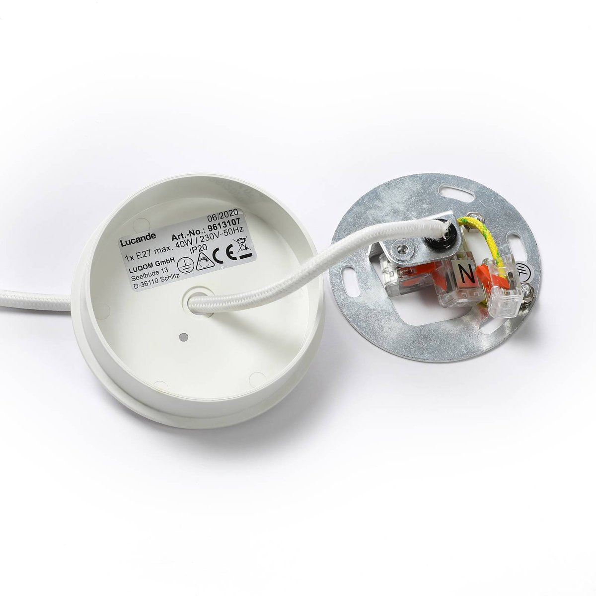 Suspension en plâtre moderne, Herdis blanc, LUCANDE