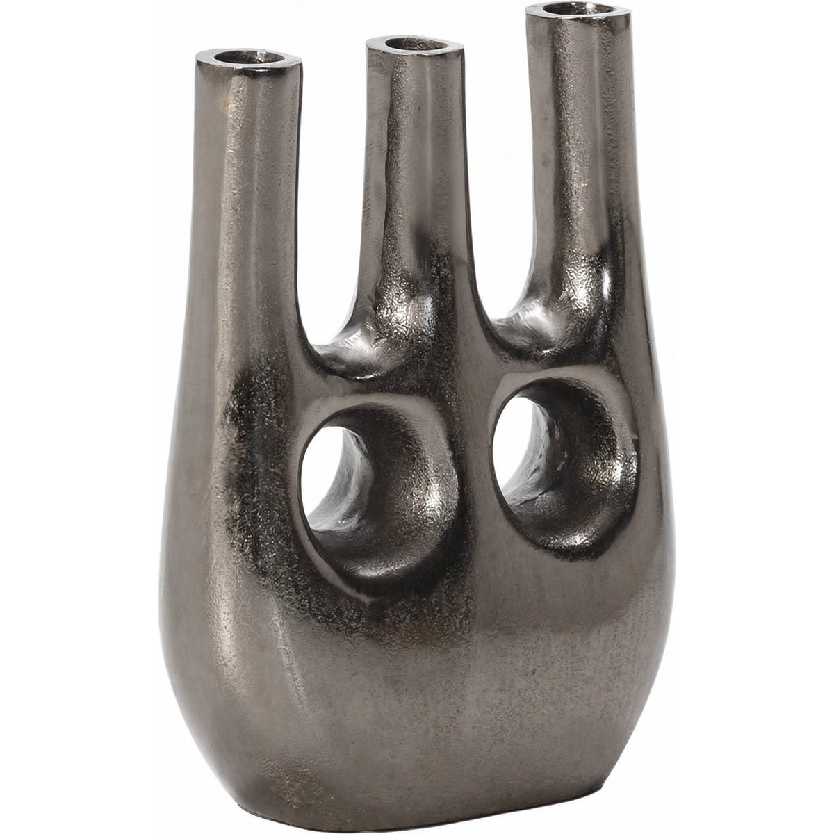 Vase ajouré en métal, Trois cols décoratifs nickel noir, RECOLLECTION
