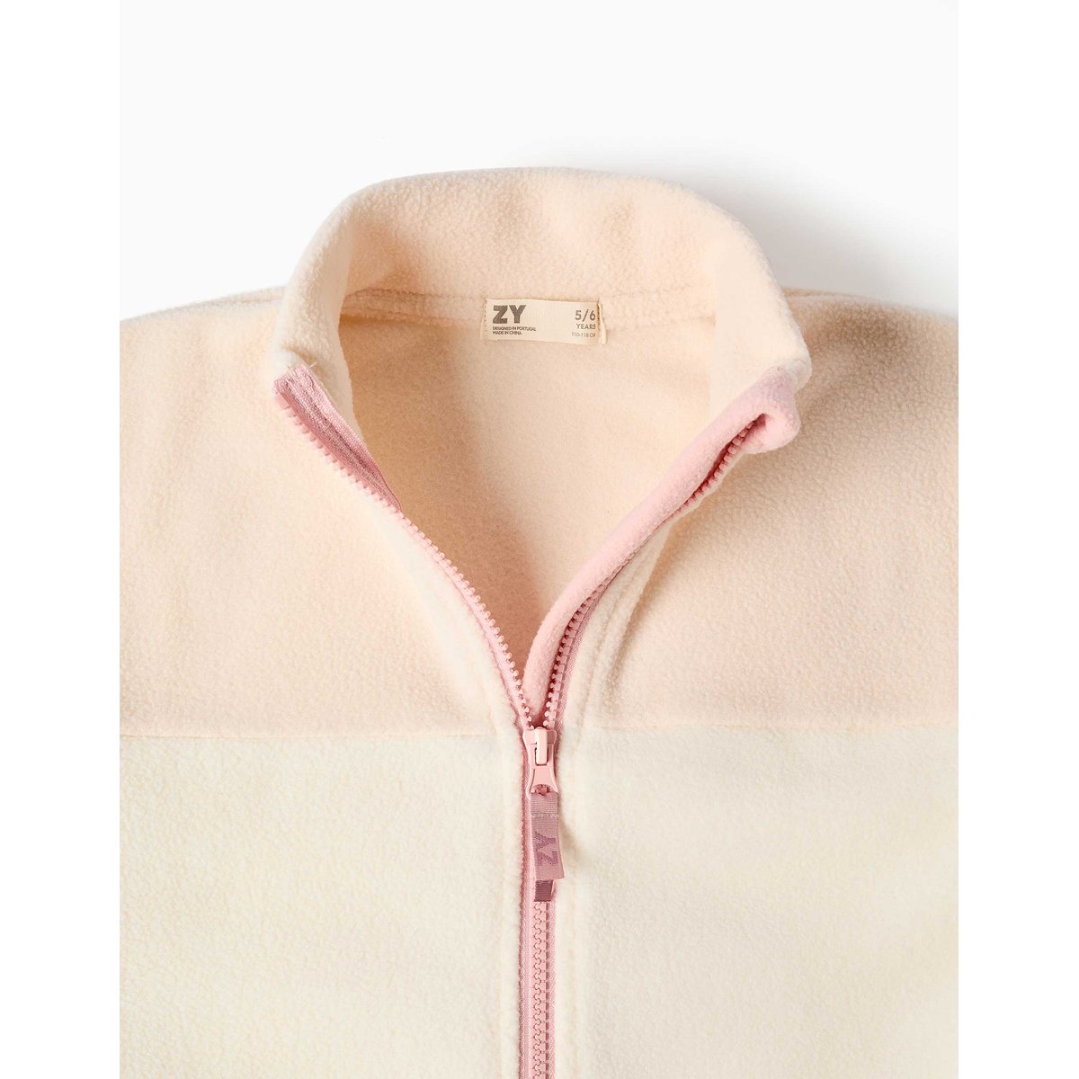 Veste en polaire à col montant beige clair, ZIPPY
