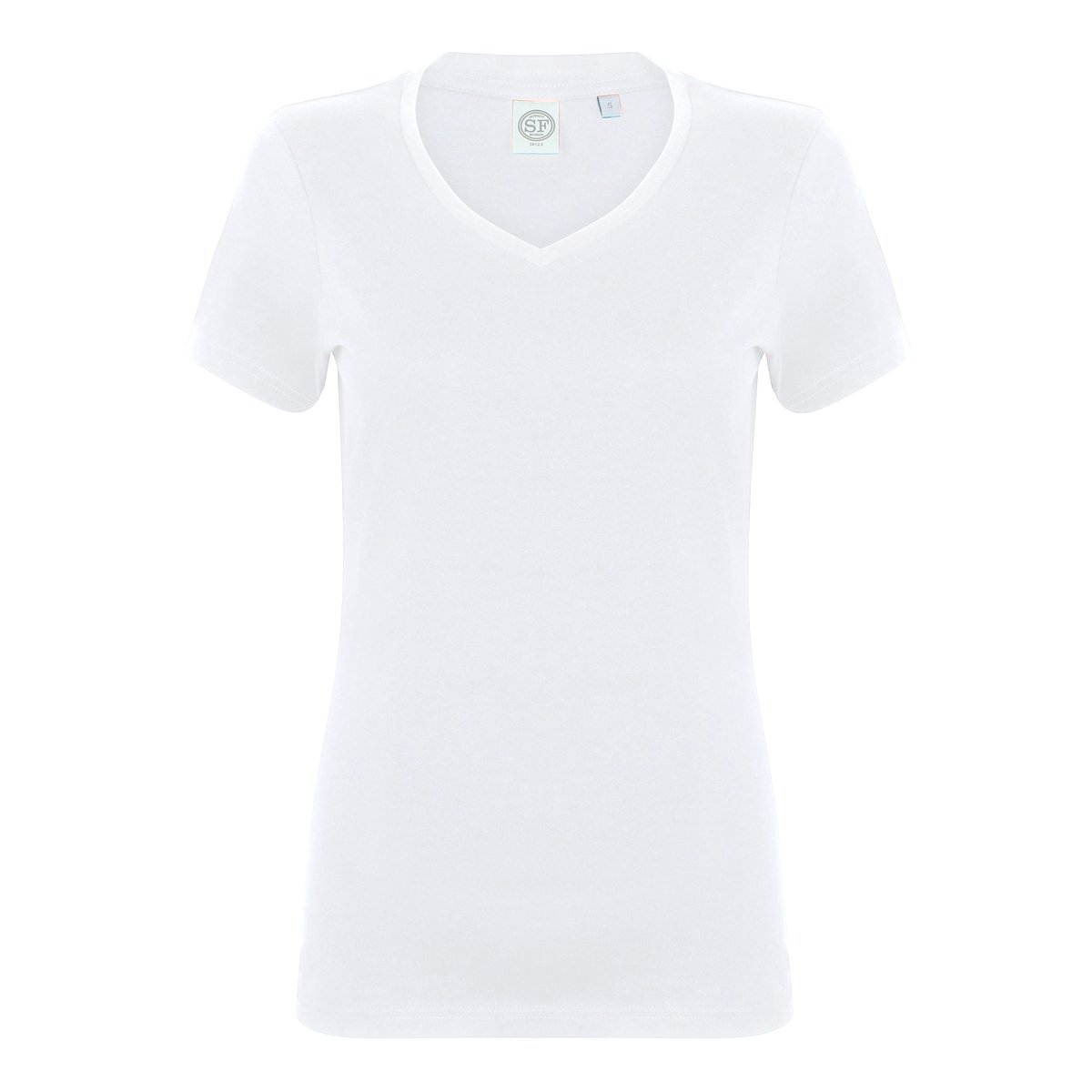 T-shirt col V FEEL GOOD blanc, SKINNI FIT