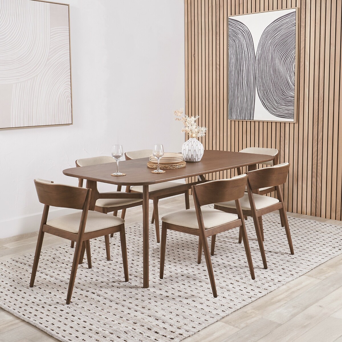 Elion Mid-Century Ash Wood Dining Table (Seats 6) dark wood, ÉDITÉ