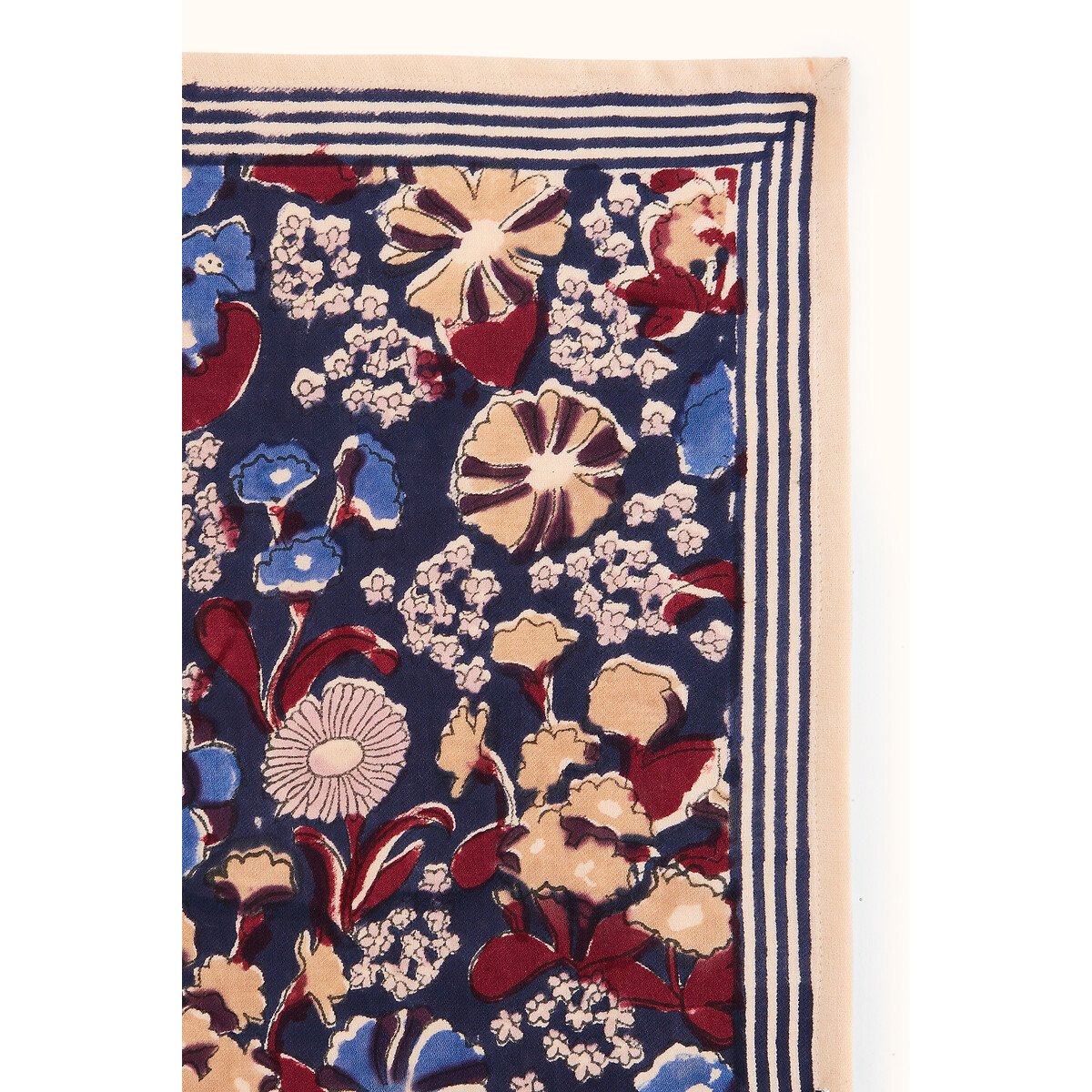 Grand foulard, imprimé floral, LATIKA indigo, APACHES COLLECTIONS