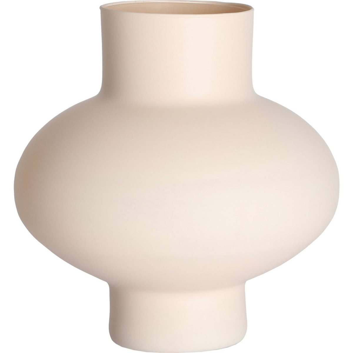 Vase contemporain en cristal finition mate beige mat cristal élégant, RECOLLECTION