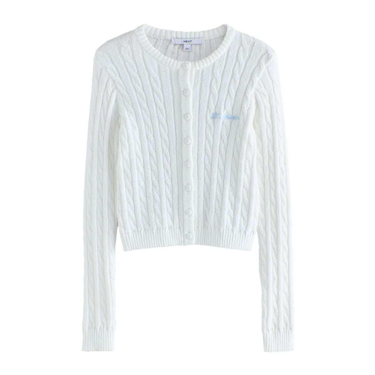 Cardigan slim en maille éponge blanc, NEXT