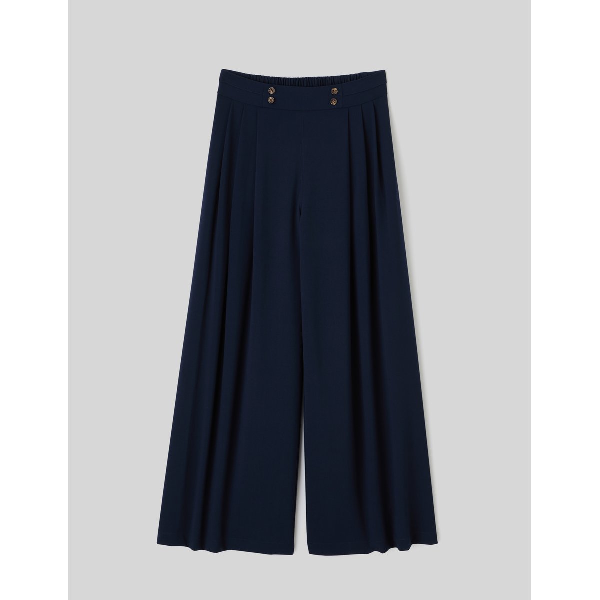 Pantalon fluide à pinces bleu foncé, BZB