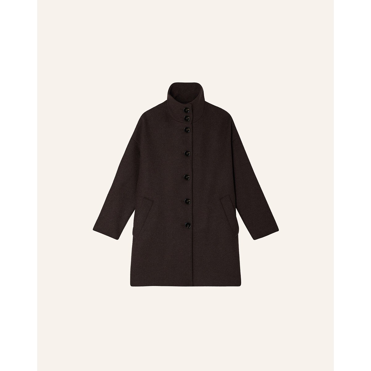 Cappotto di media lunghezza in misto lana, PARADISE ebano, SESSUN