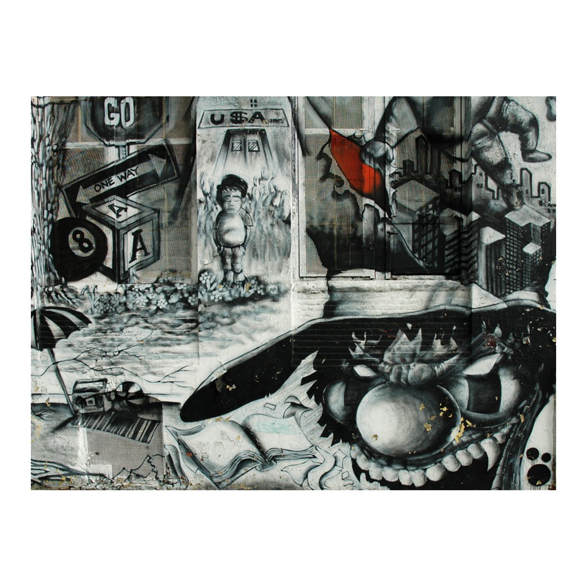 Papier peint intissé panoramique Street art Street art graffiti noir, EDEN