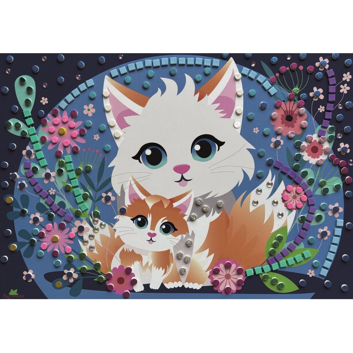 5 Maxi mosaïques Animaux mignons rose, SYCOMORE