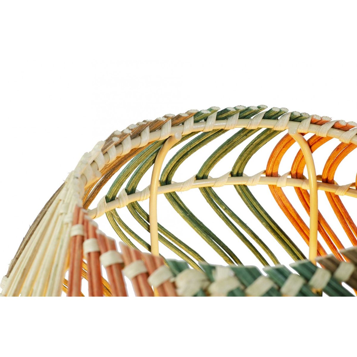 Lampe en rotin & métal, FOSCO marron, orange, naturel & vert, C-CREATION