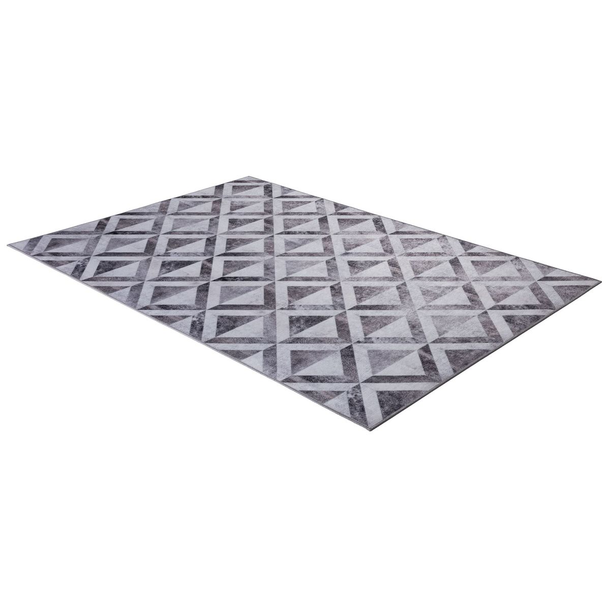 Tapis imprimé Serena, aspect cuir, plat gris, GINO FALCONE