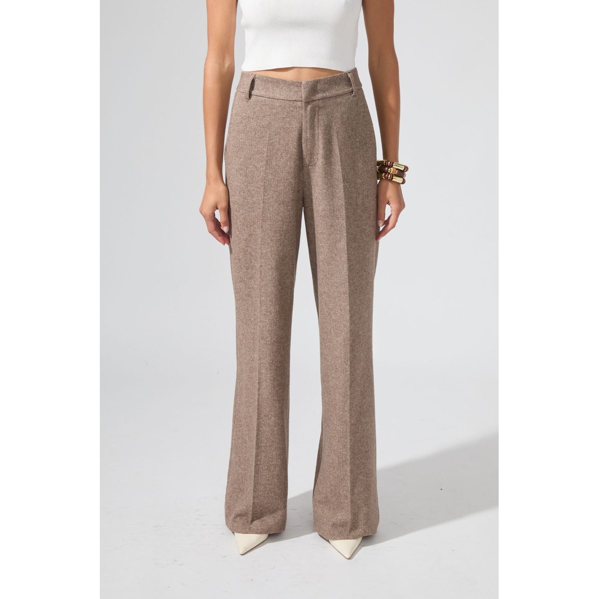 Pantalon droit ample RODRIGUE taupe, BENOA