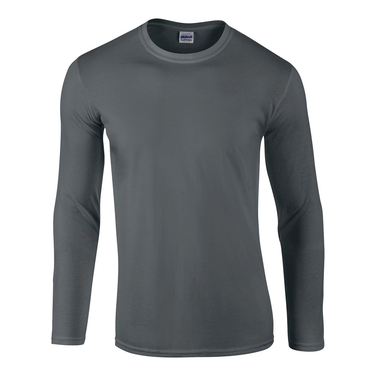 T-shirt uni manches longues SOFTSTYLE gris anthracite, GILDAN