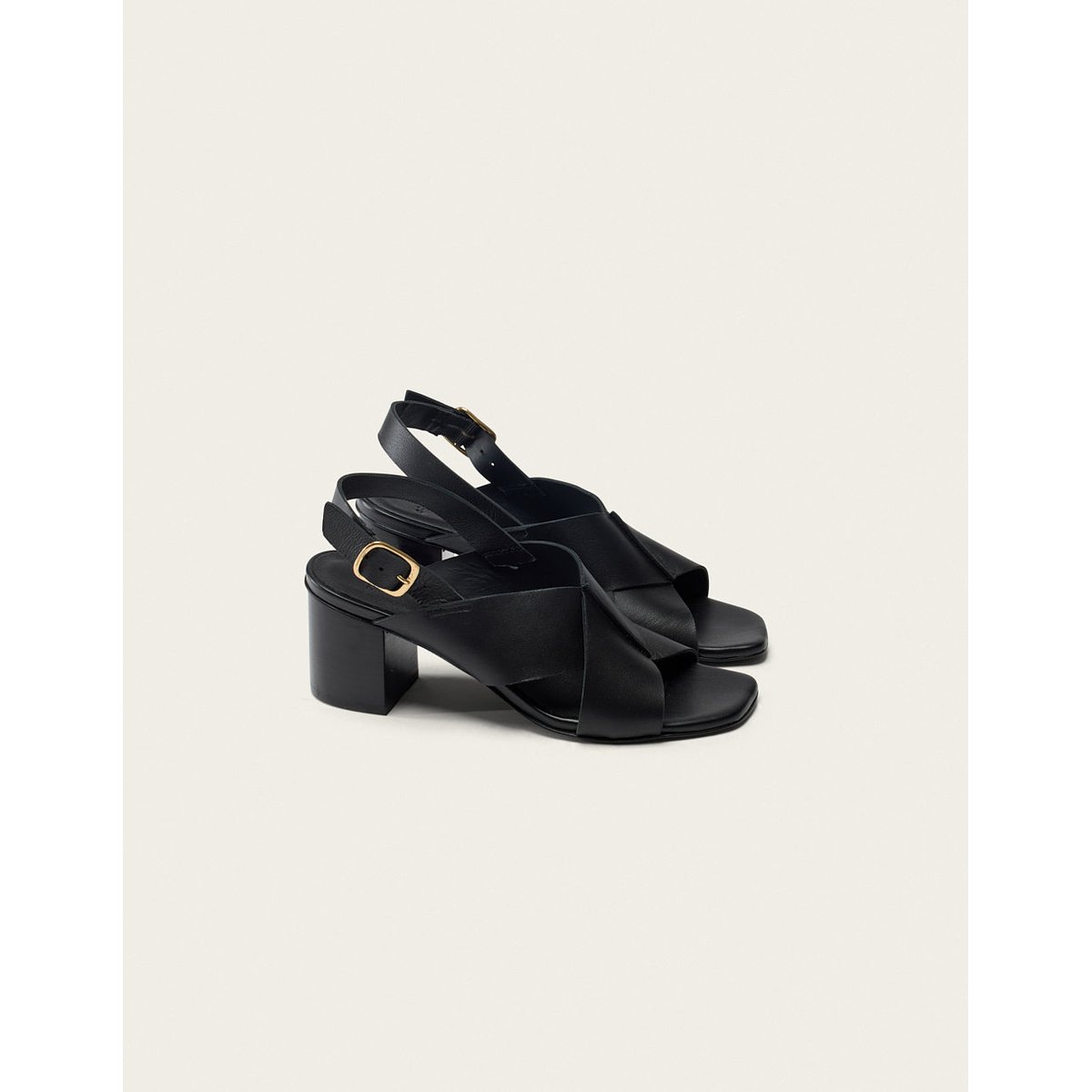 Sandales à talons DEA cuir noir, ODAJE