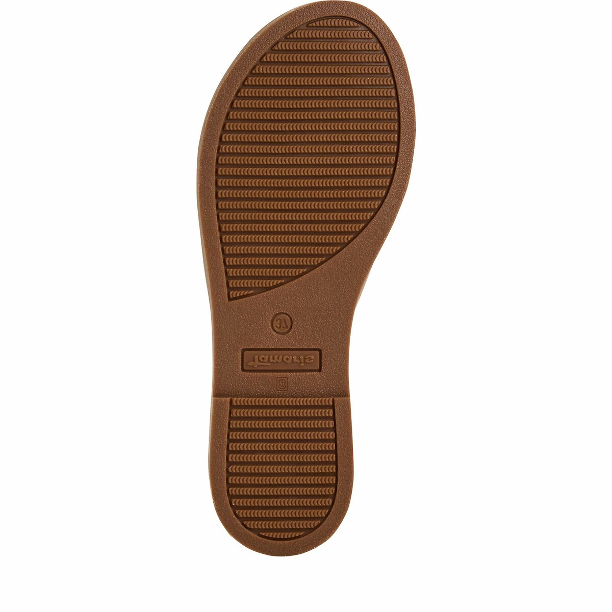 Mules plates en cuir cognac, TAMARIS