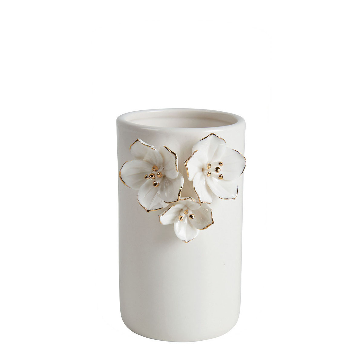 Verre de salle de bain Amour de Fleurs blanc, MATHILDE M