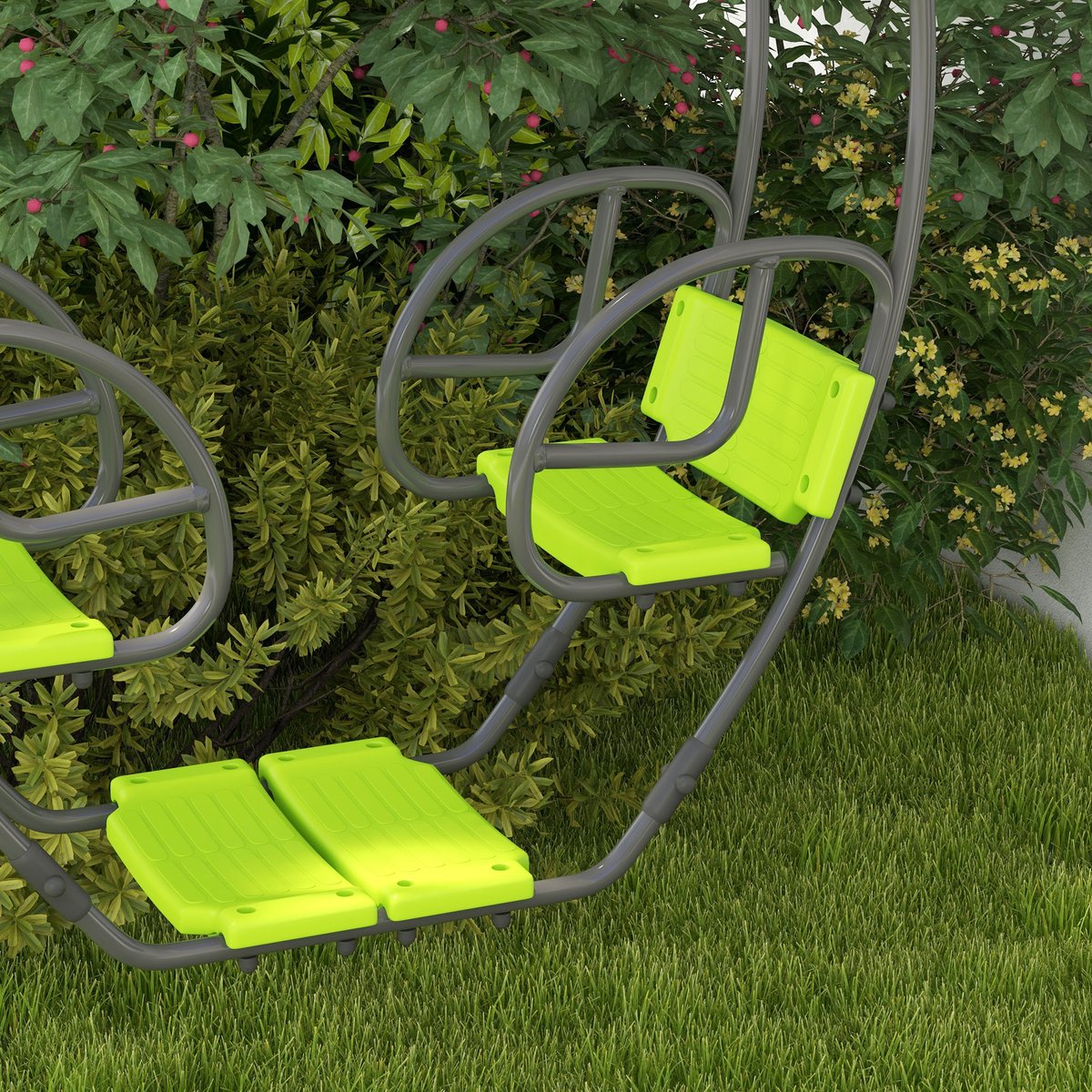 Balançoire pour enfants Métal Vert vert, OUTSUNNY